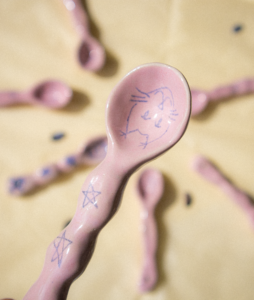 Ceramic cat spoon.